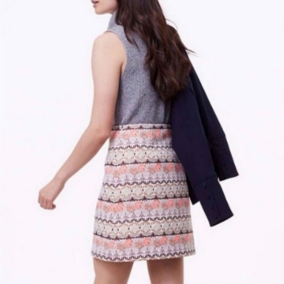 Loft shimmer mosaic mini skirt shift - Picture 2 of 6